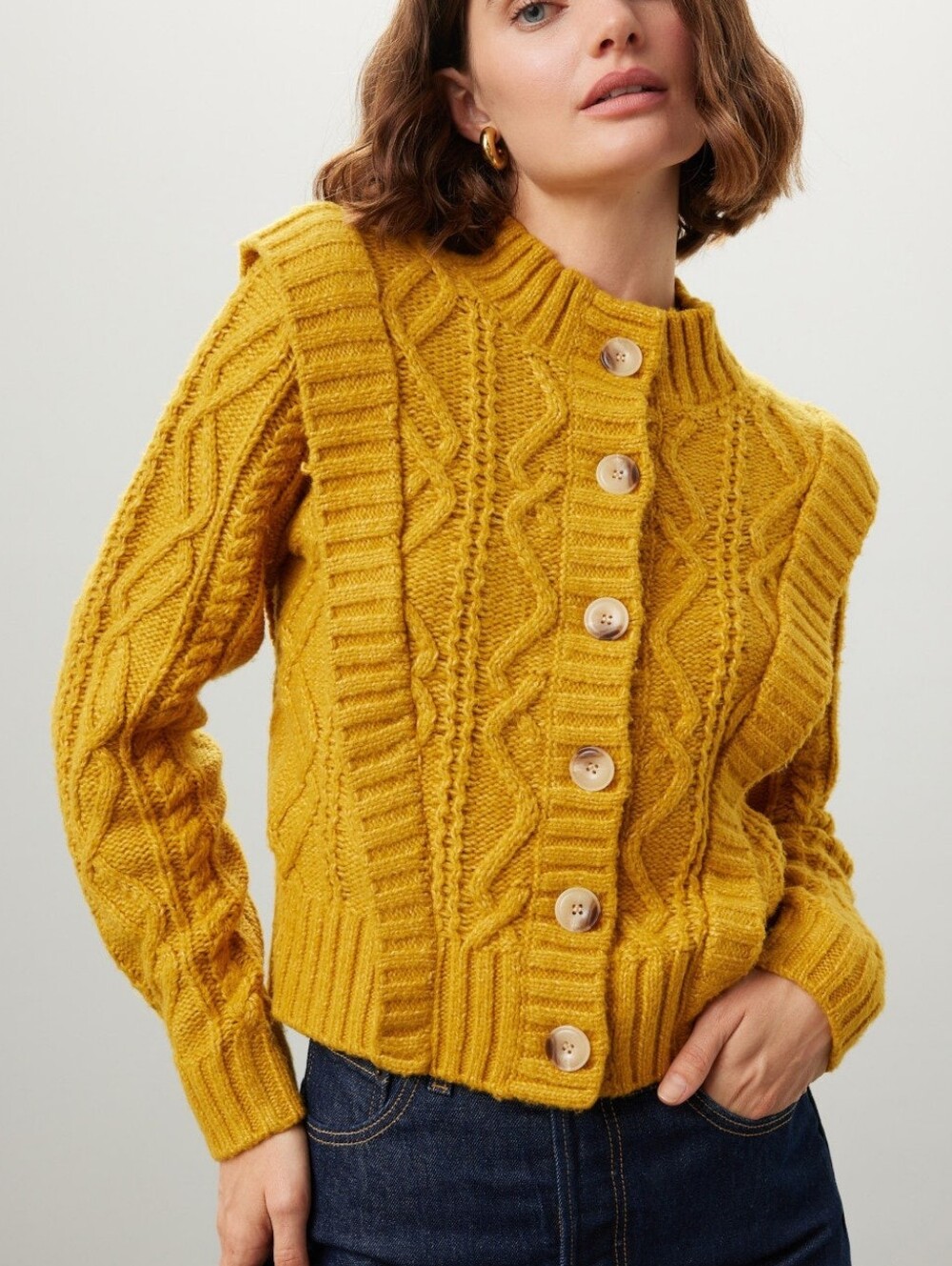 Central Park West Savannah Cardigan Long Sleeves Crewneck Size S